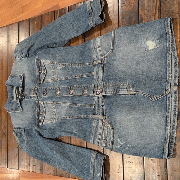 Retrofete Sibi Puff Sleeve Denim Mini Dress - Picture 3 of 9